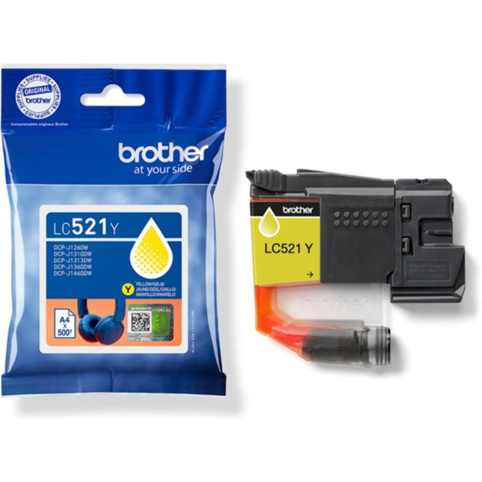 Cartouche d'encre BROTHER LC521Y Jaune