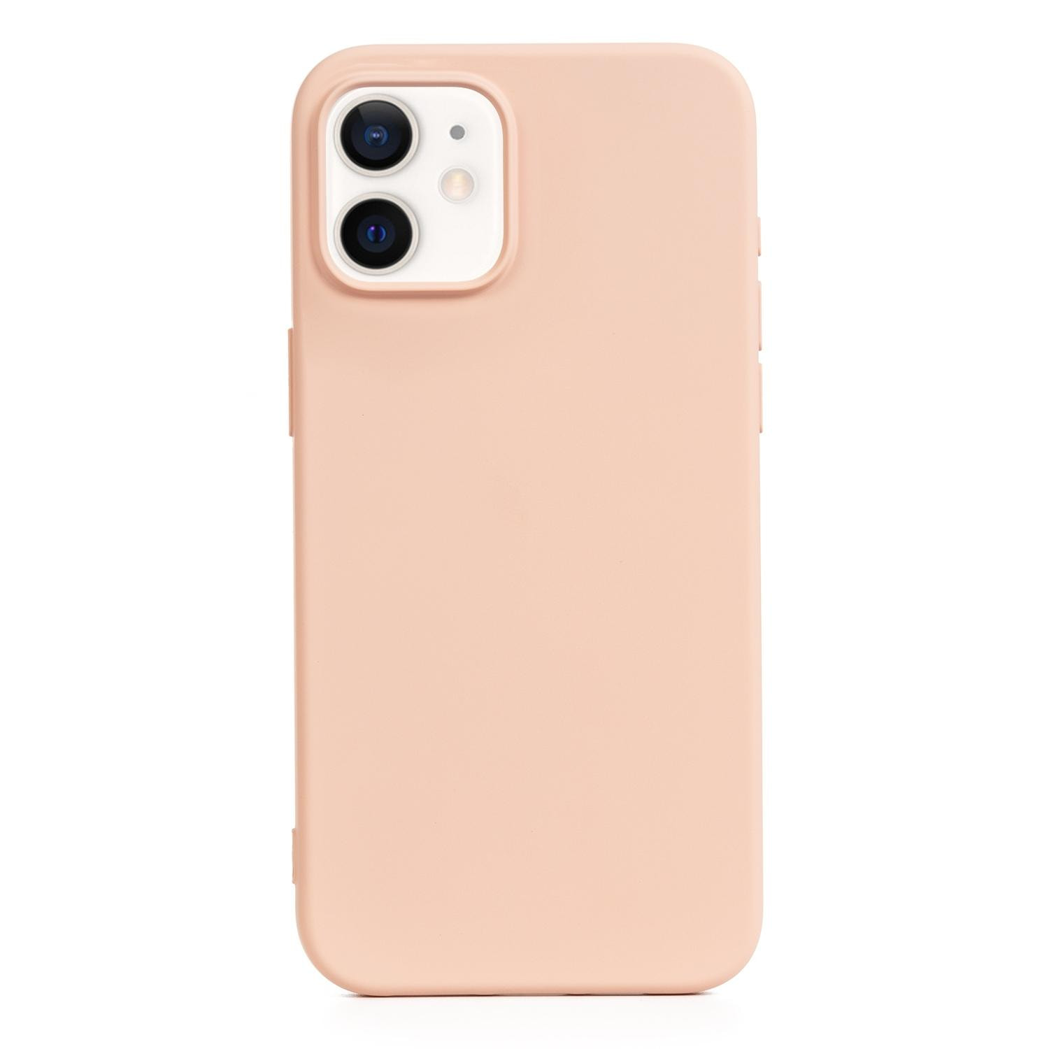 DAM Custodia in silicone Essential per iPhone 12 Mini. Interno in morbido velluto. 6,7x1,02x13,43 cm. Colore: rosa chiaro