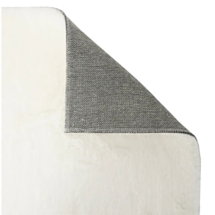 Tapis fausse fourrure Couka blanc 170x120cm