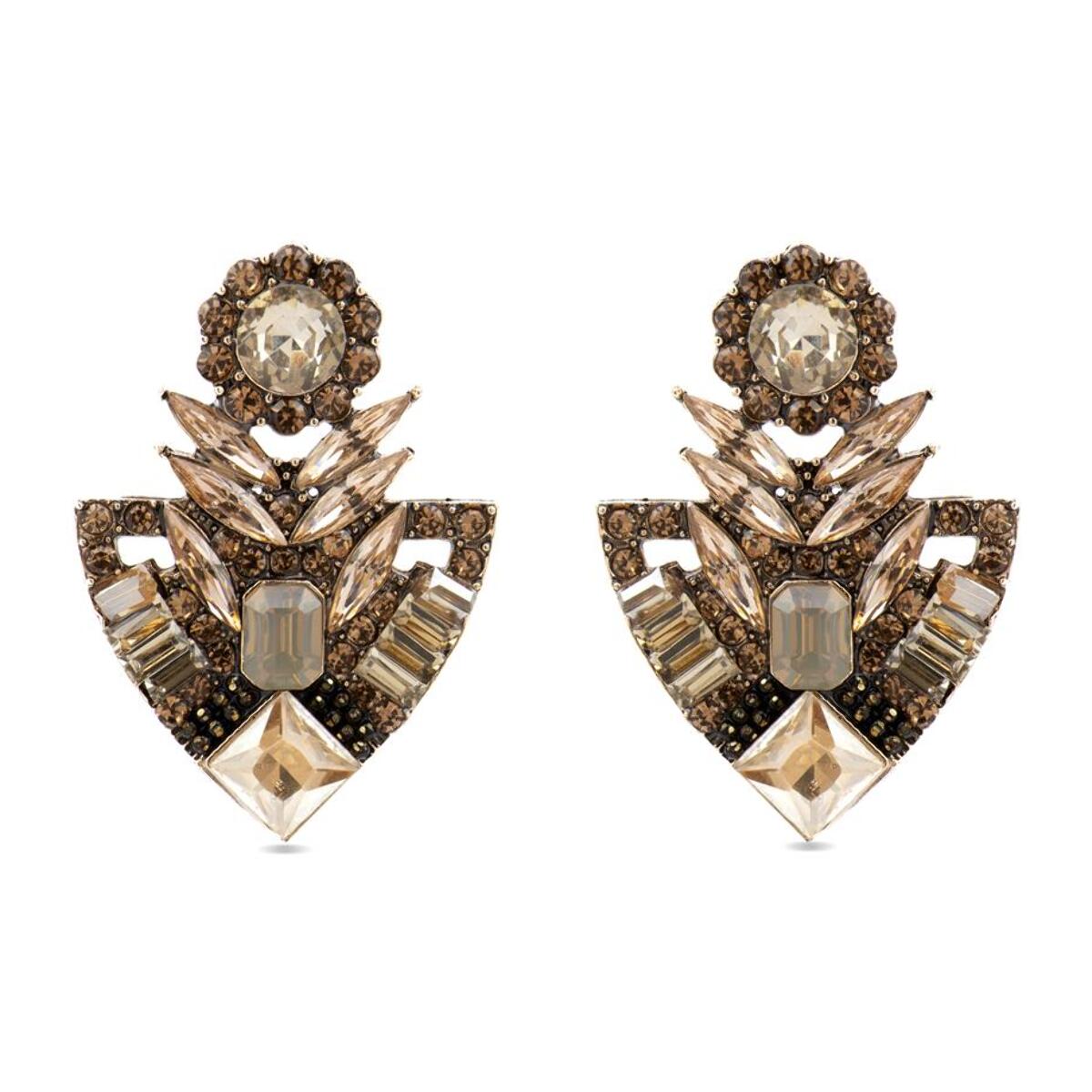 Pendientes con Cristal Multicolor acabado oro 18k