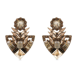 Pendientes con Cristal Multicolor acabado oro 18k