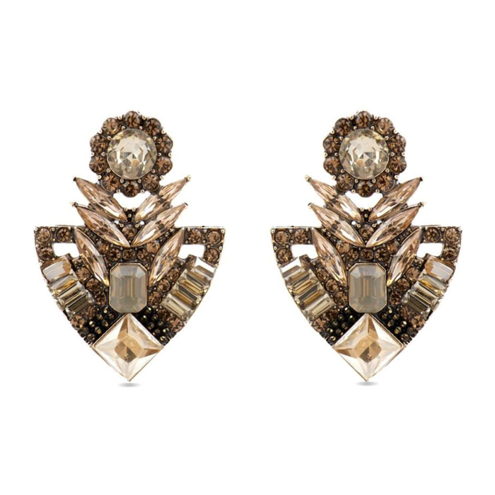 Pendientes con Cristal Multicolor acabado oro 18k