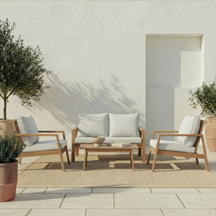 Chaise de jardin -bois dacacia massif et revêtement-couleur naturel 69 x 76 x 85 cm