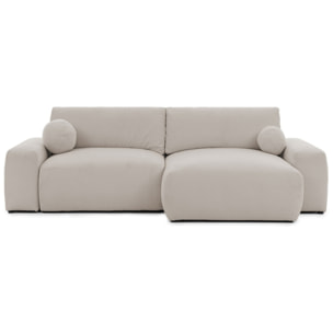 Constance - Canapé d'angle réversible 4 places convertible avec coffre en tissu - Beige
