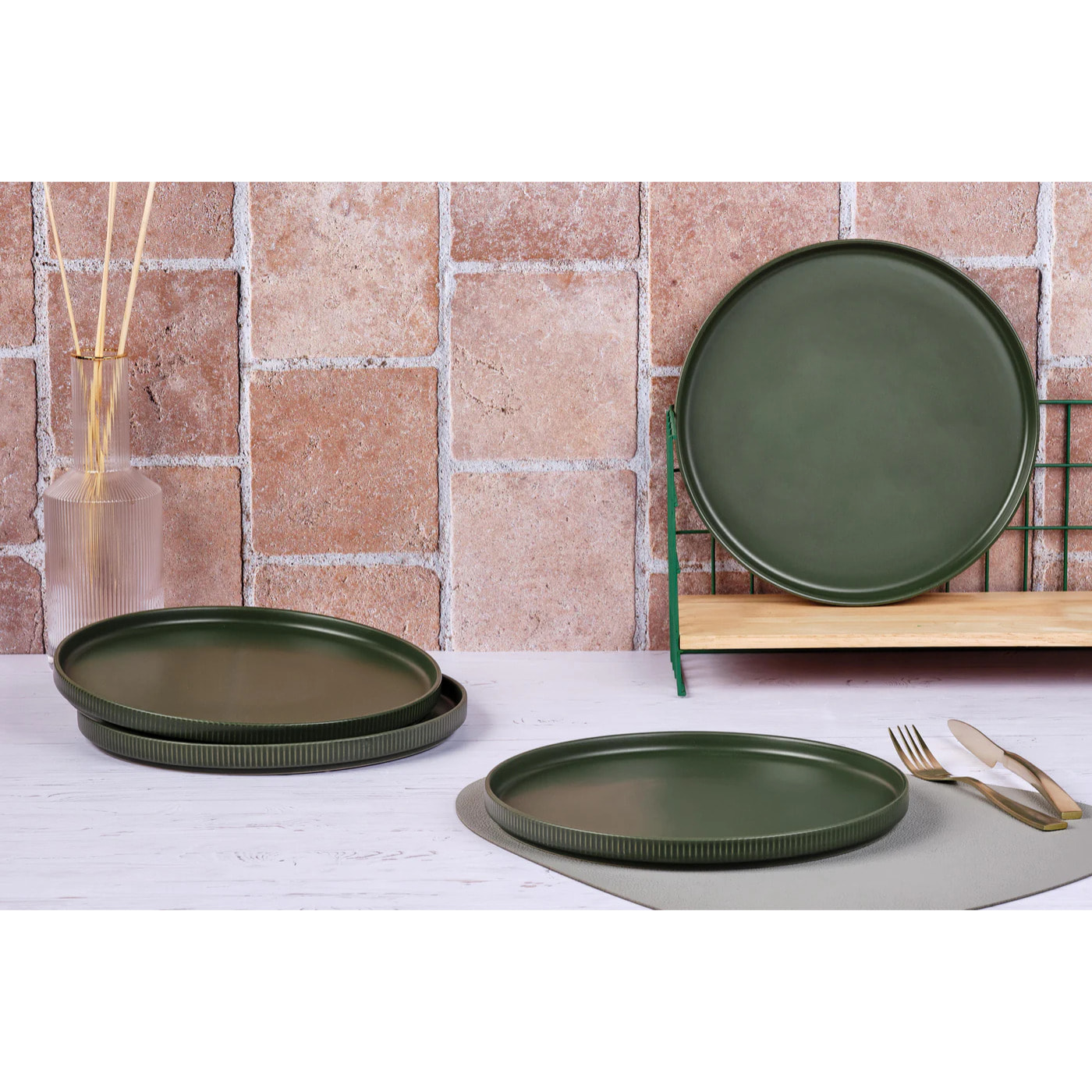 Assiette SCANDI Ø27,5cm - 4 pièces - Olive