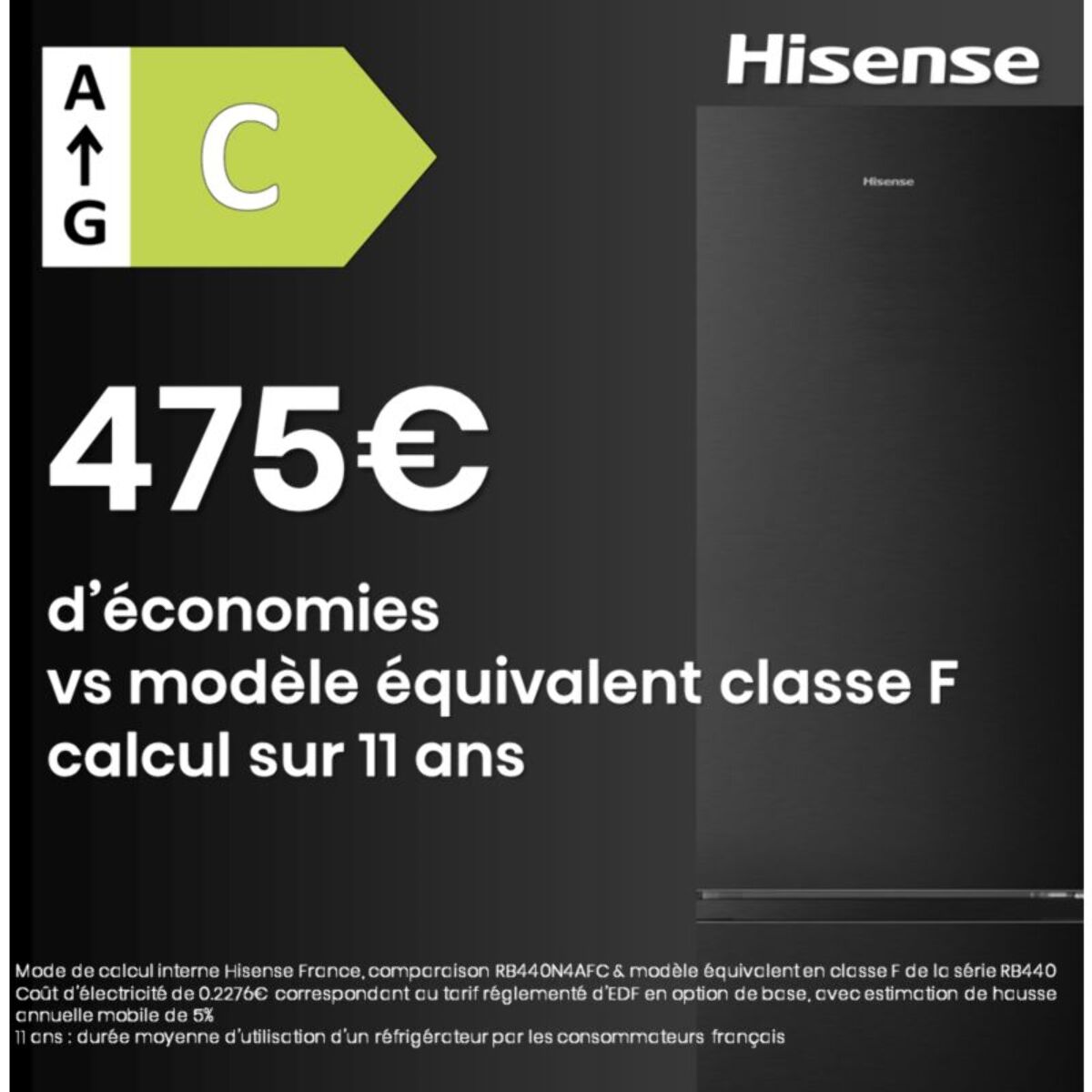 Réfrigérateur combiné HISENSE RB440N4AFC