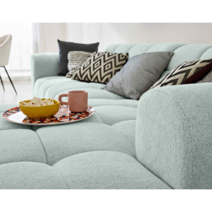 Ray - canapé d'angle droit - 4 places - en tissu texturé - Bleu