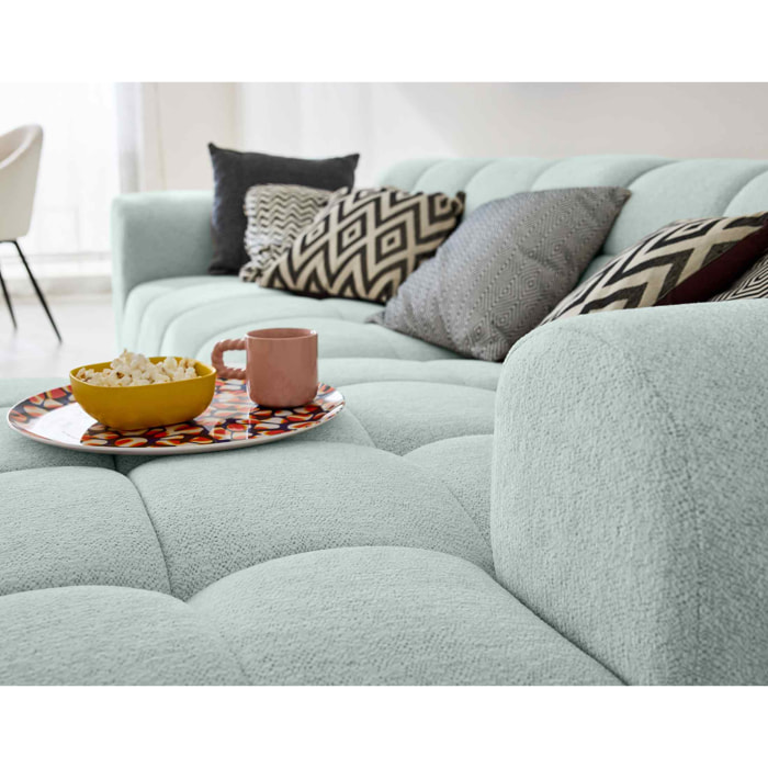 Ray - canapé d'angle droit - 4 places - en tissu texturé - Bleu