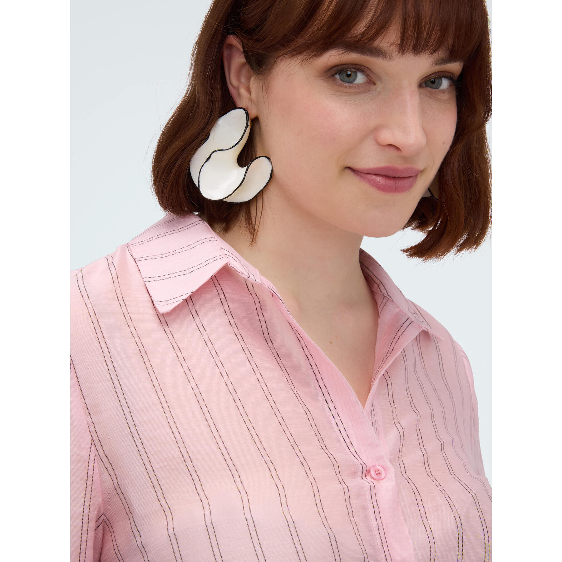 Fiorella Rubino - Camisa de rayas en mezcla de lyocell - Rosa