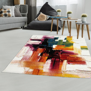 Tapis motif abstrait Rufa multicolore