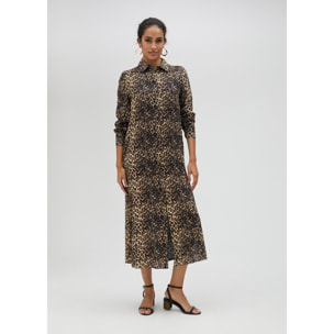 Vestito chemisier stampa animalier