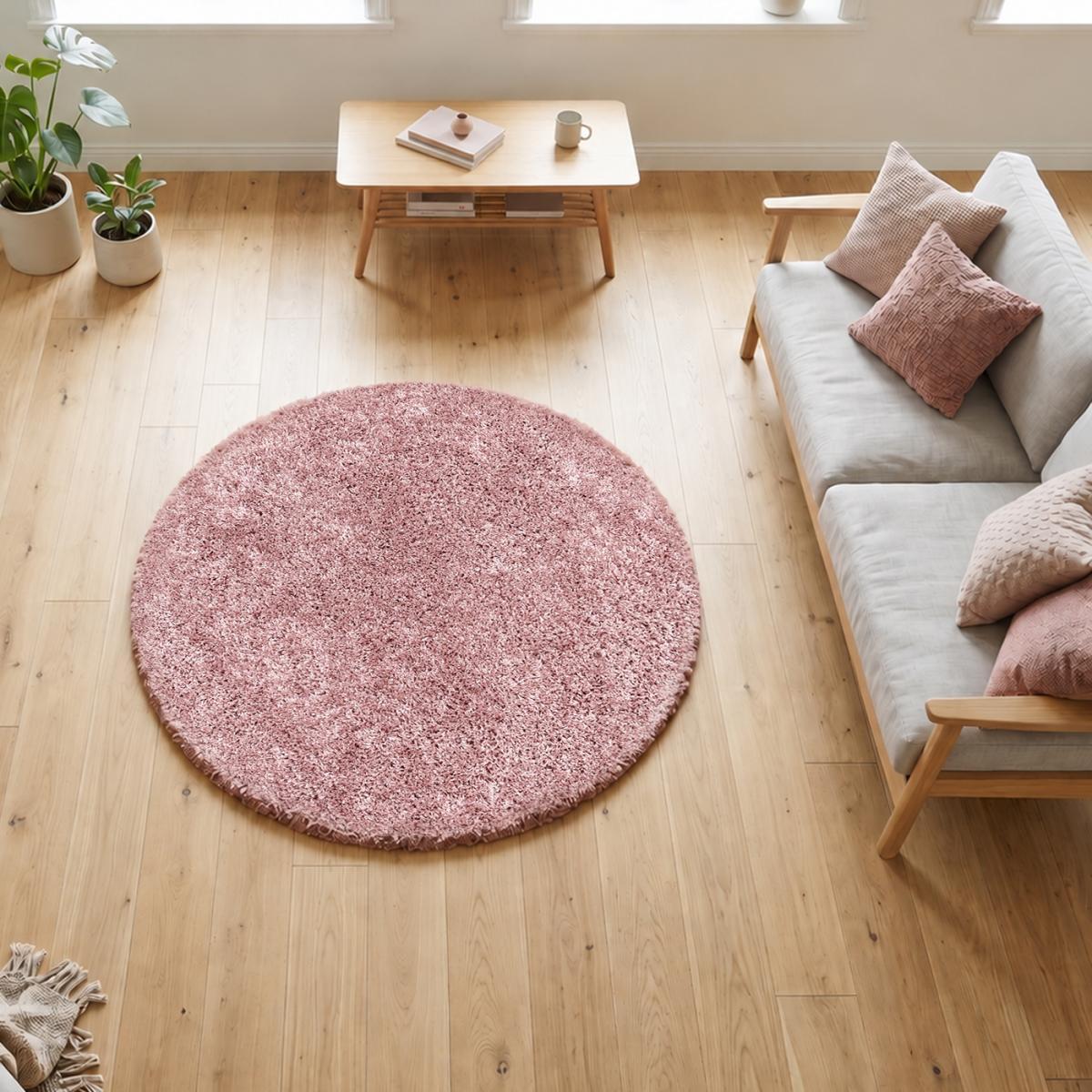 Tapis poils longs shaggy tissé motif uni RIBI
