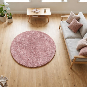 Tapis poils longs shaggy tissé motif uni RIBI