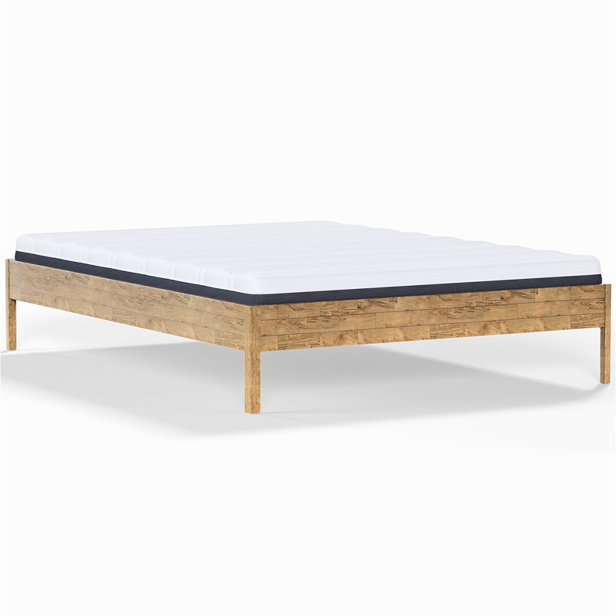 Pack lit en bois massif + Matelas ressorts et Mousse HR - AINA & HYGIOSPRING