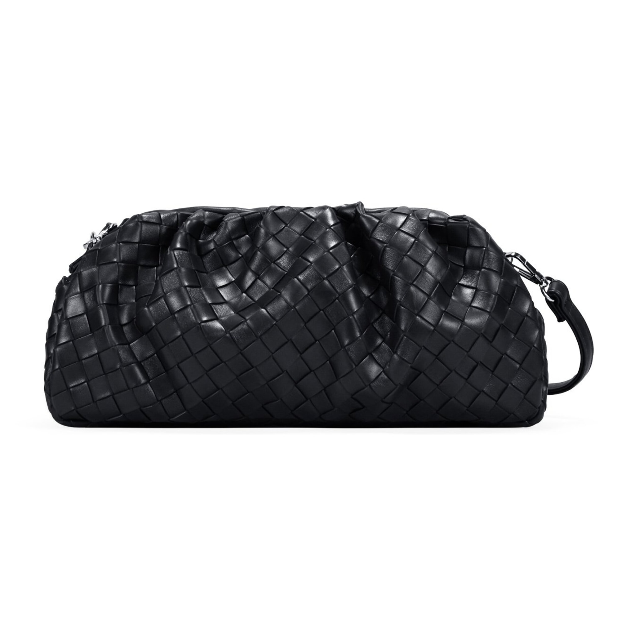 Bolso clutch negro con trenzado