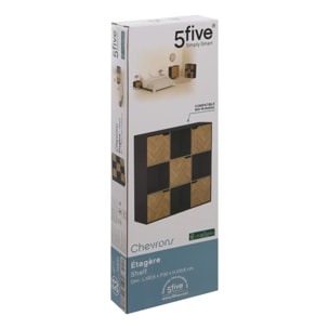 Étagère "Mix'n'door" 9 cases effet bois et noir 100,5x32cm