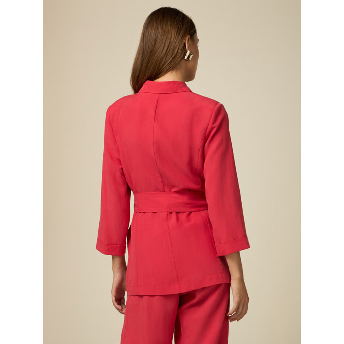 Oltre - Blazer in lyocell/lino - Rosso