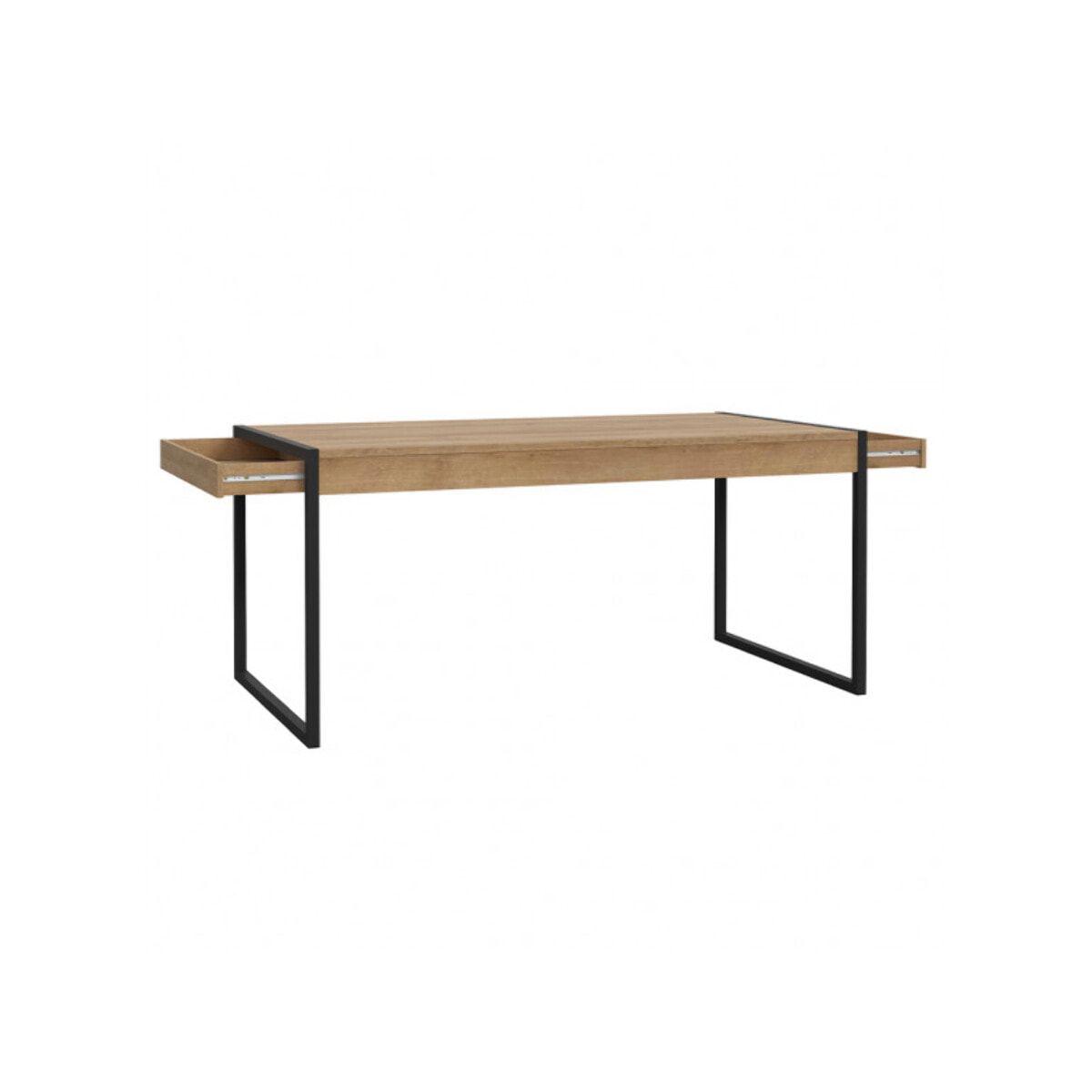 Table de repas avec tiroirs en bois effet chêne - MIAMI