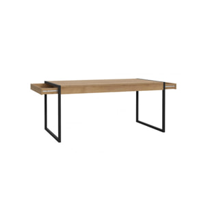 Table de repas avec tiroirs en bois effet chêne - MIAMI
