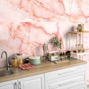 Sticker crédence adhésive - MARBRE ROSE - 60x200cm
