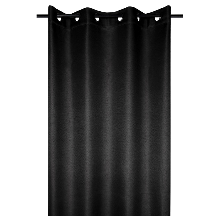 Rideau occultant et isolant doublé de polaire - Noir