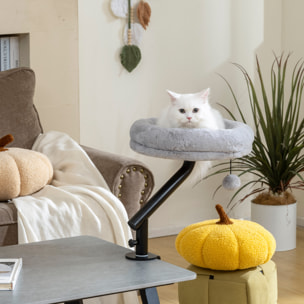 Lit de bureau pour chat pivotant réglable déhoussable gris