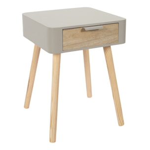 Chevet 1 Tiroir En Bois Taupe