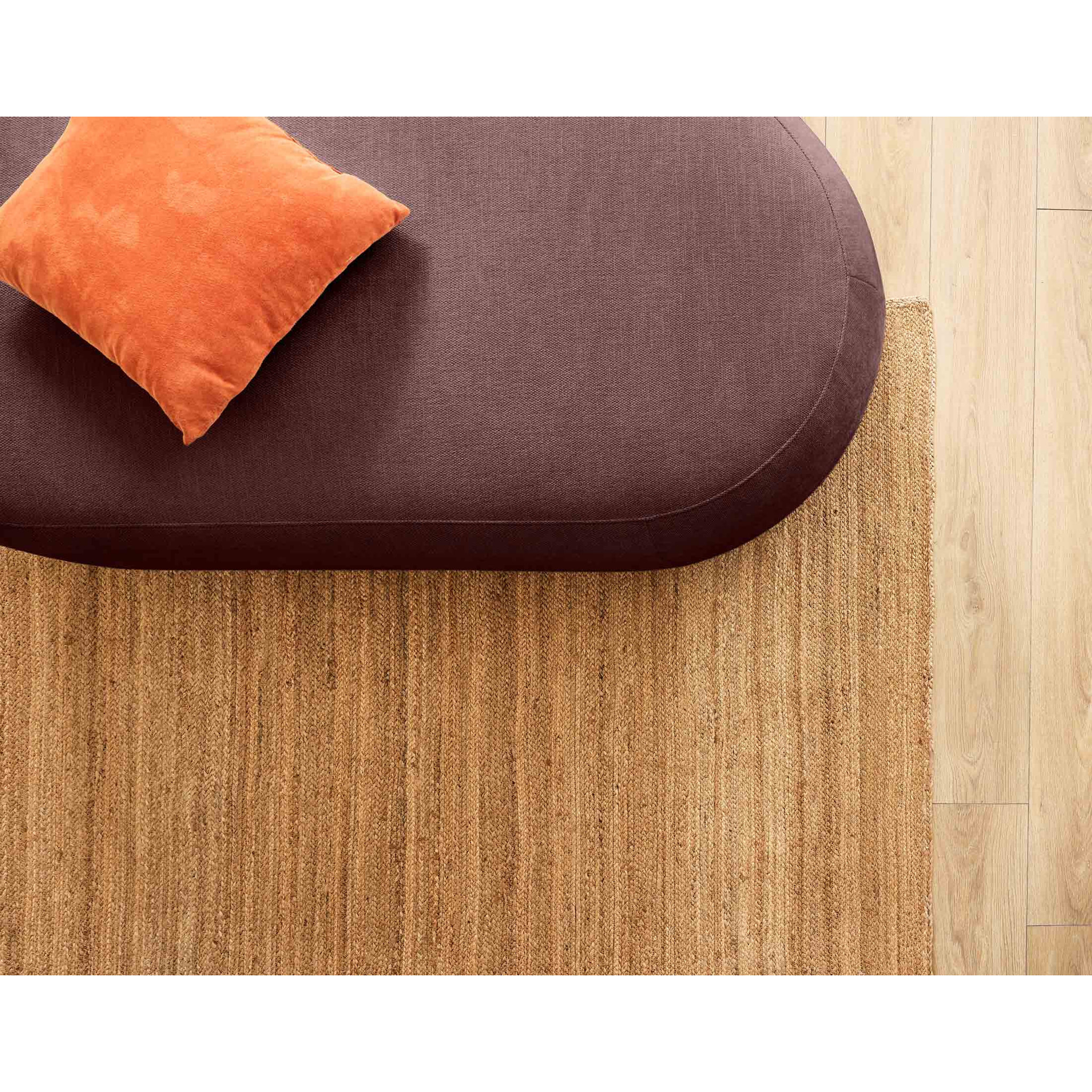 Santorini - pouf modulable - en tissu texturé - Prune