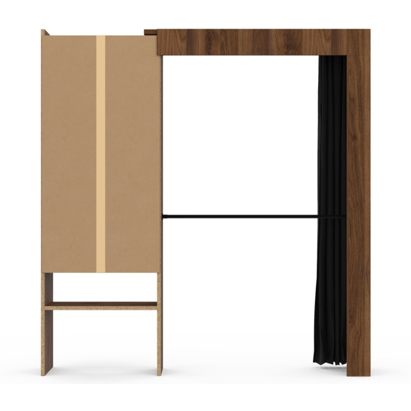 Dressing Aline extensible 120-170cm effet noyer 1 colonne