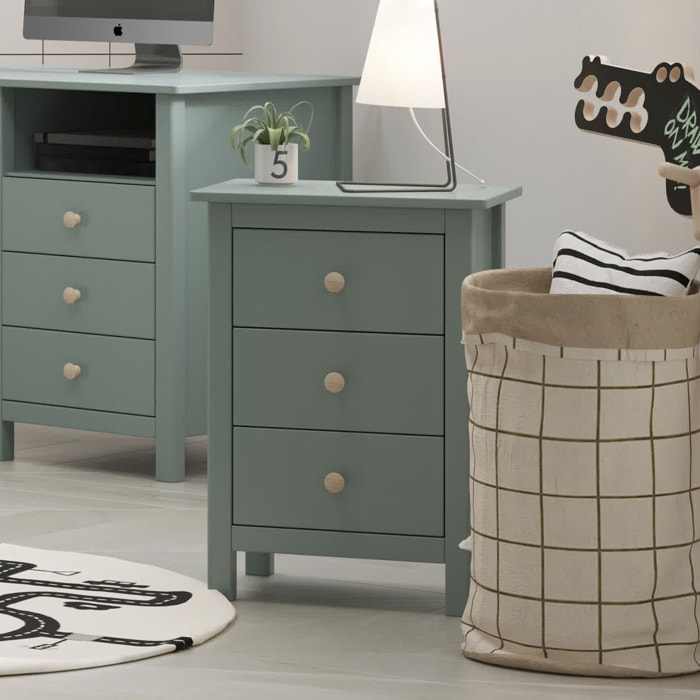 Table de chevet enfant 3 tiroirs en bois - MELVIN