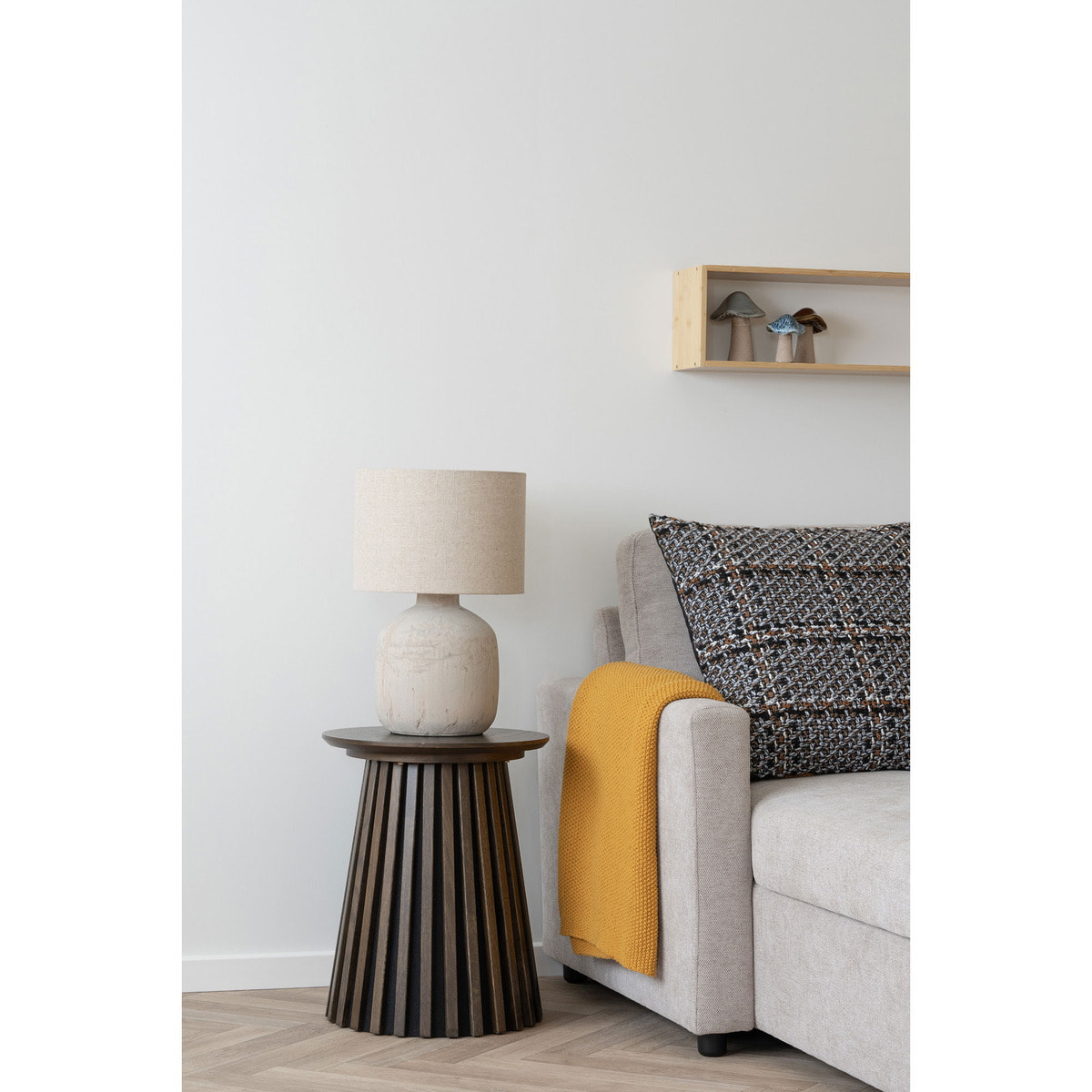Plaid Santos in cotone riciclato color ocra 130×170 cm