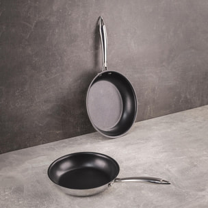 Juego de 2 sartenes ø20ø24cm pure en acero inoxidable masterpro