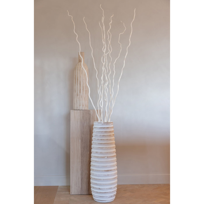 J-Line Vase bouteille - bois de paulownia - naturel