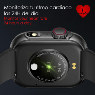 DAM Smartwatch ZW39 con notificaciones de Apps, llamadas Bluetooth. Monitor de tensión y oxígeno en sangre. 3,7x1,1x4,7 Cm. Color: Rosa