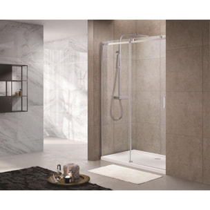 T-Linea Porte coulissante douche verre trempé Easy Clean 120x200cm Ouverture droite à gauche TLDNEW120L02