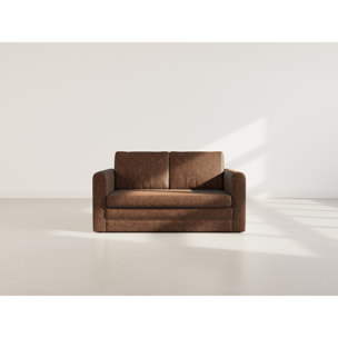 Marilia - canapé 2 places convertible déplimousse en simili - Marron