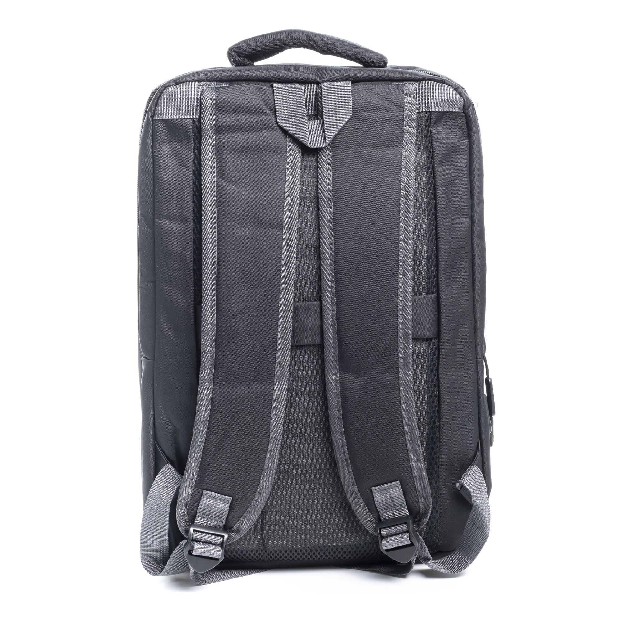 Mochila cabina multi compartimento, porta Laptop 17''. Adaptable a Trolley. Toma USB externa oculta.