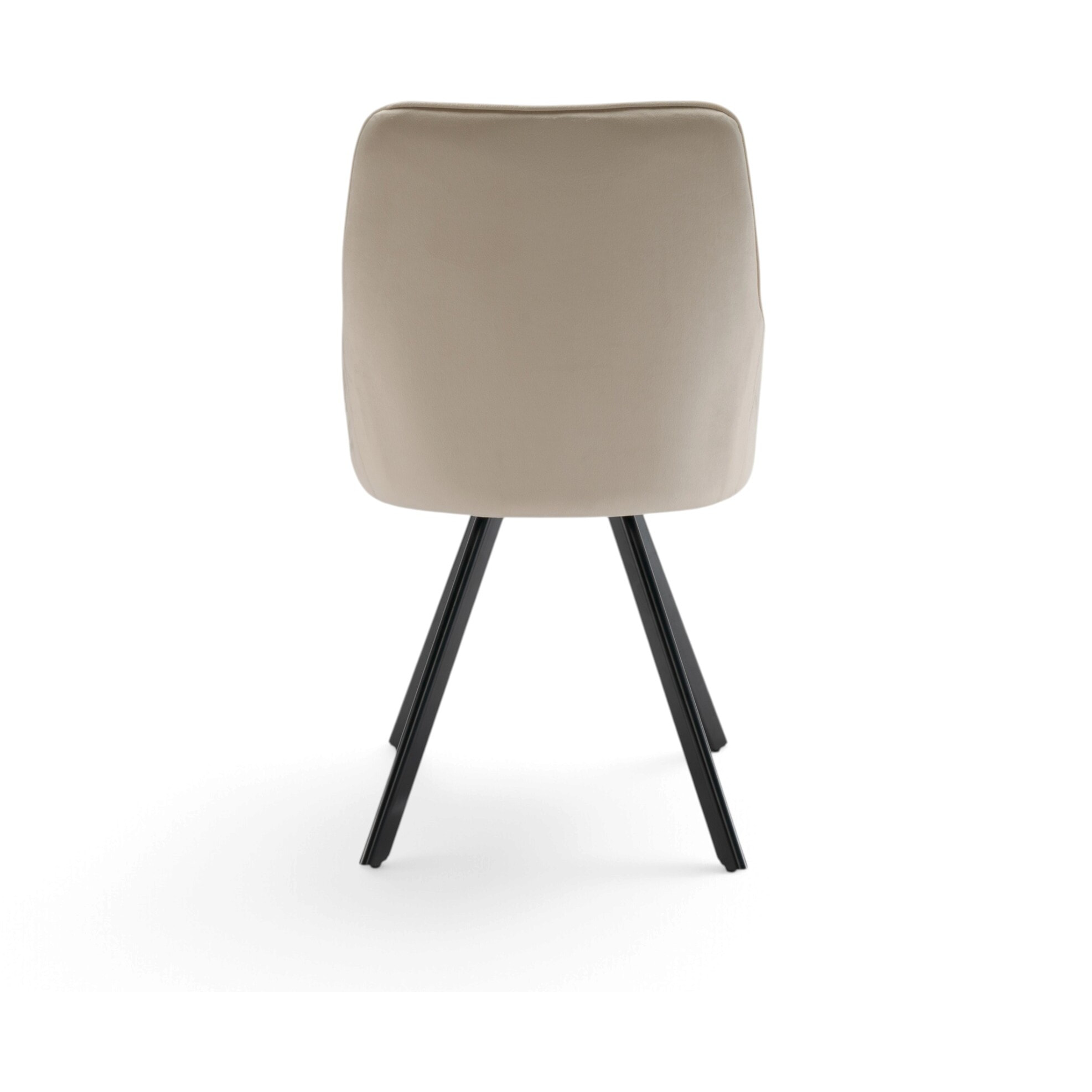 Set di 2 sedie TOLEDO in tessuto effetto velluto beige e gambe nere