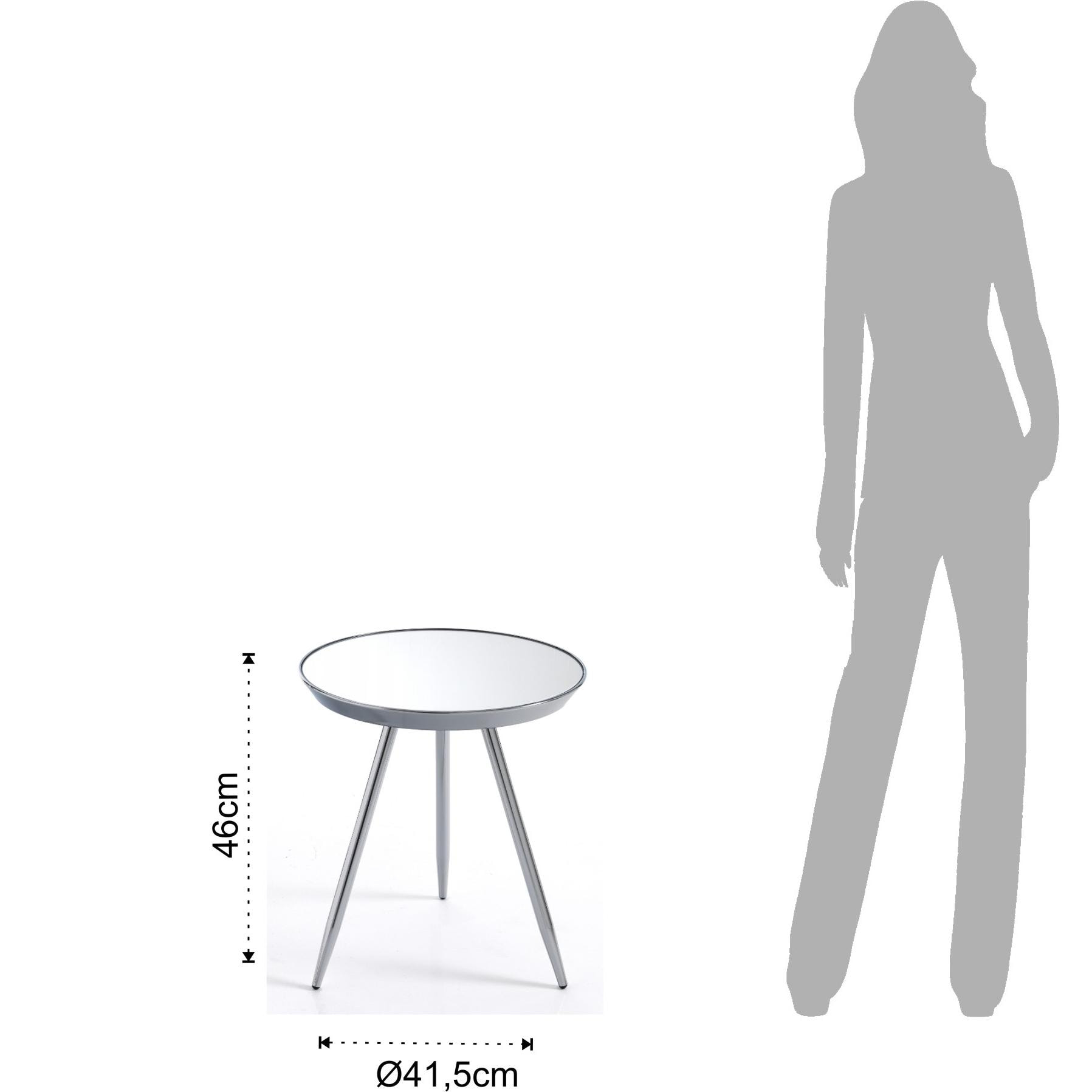 TOMASUCCI Tavolino / comodino SPOK CHROME Argentato