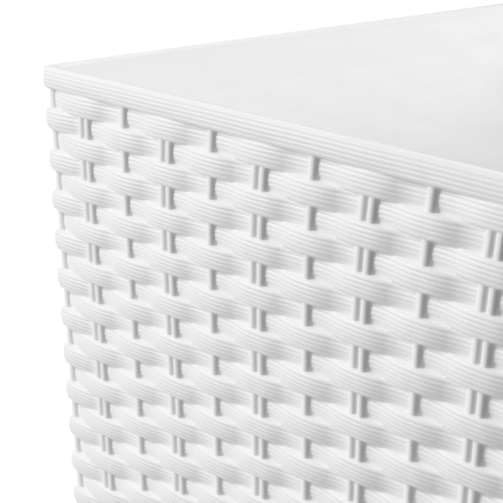 Maceta Rattan effect de 11,4 litros con inserto para plantar en color blanco