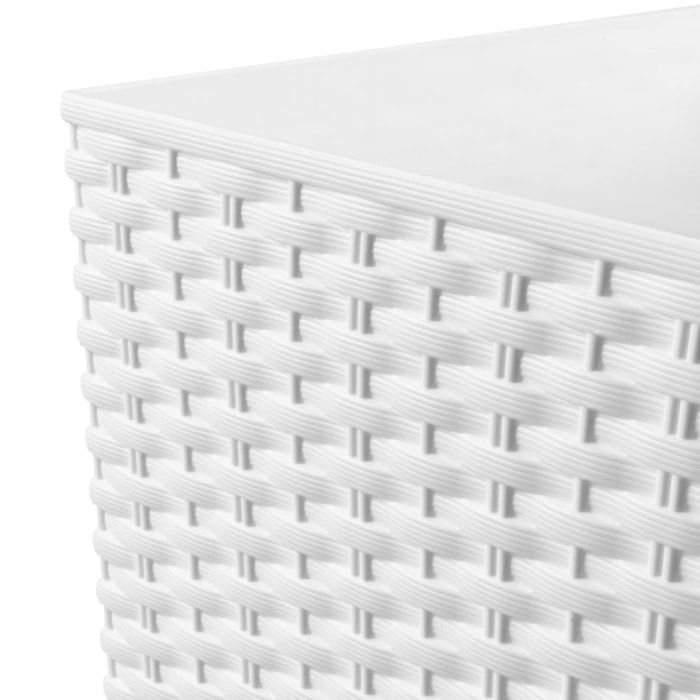 Maceta Rattan effect de 11,4 litros con inserto para plantar en color blanco