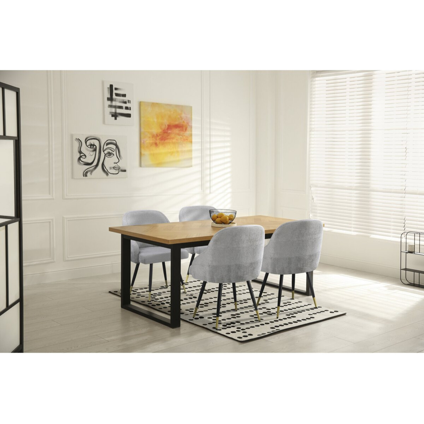 Lot de 2 chaises en tissu "Harmony" - 54 x 57 x 90 cm - Beige