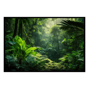 Affiche encadrée jungle verte Affiche + cadre en métal - Noir