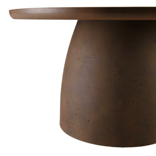 NESTOR - Table basse ronde en béton marron D80cm