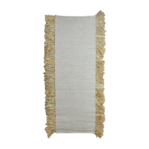 TAPIS EN COTON ET JUTE NATURELLE TRESSE  A LA MAIN 60X180CM AZIZA