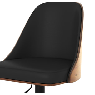 Chaise de bar Georges noire 56/77 cm