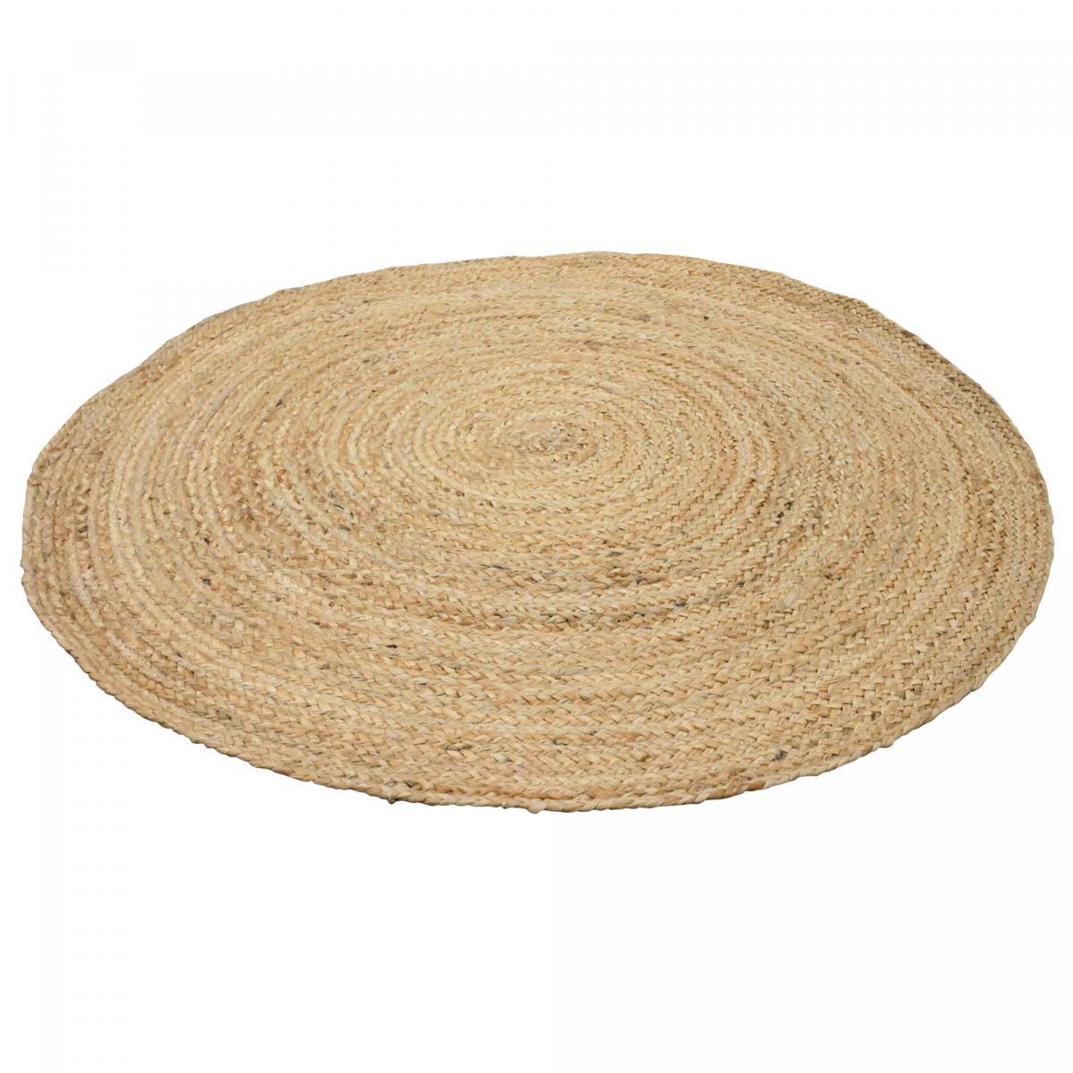 Tapis rond fait à la main en jute motif uni LYSA