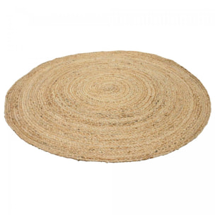 Tapis rond fait à la main en jute motif uni LYSA