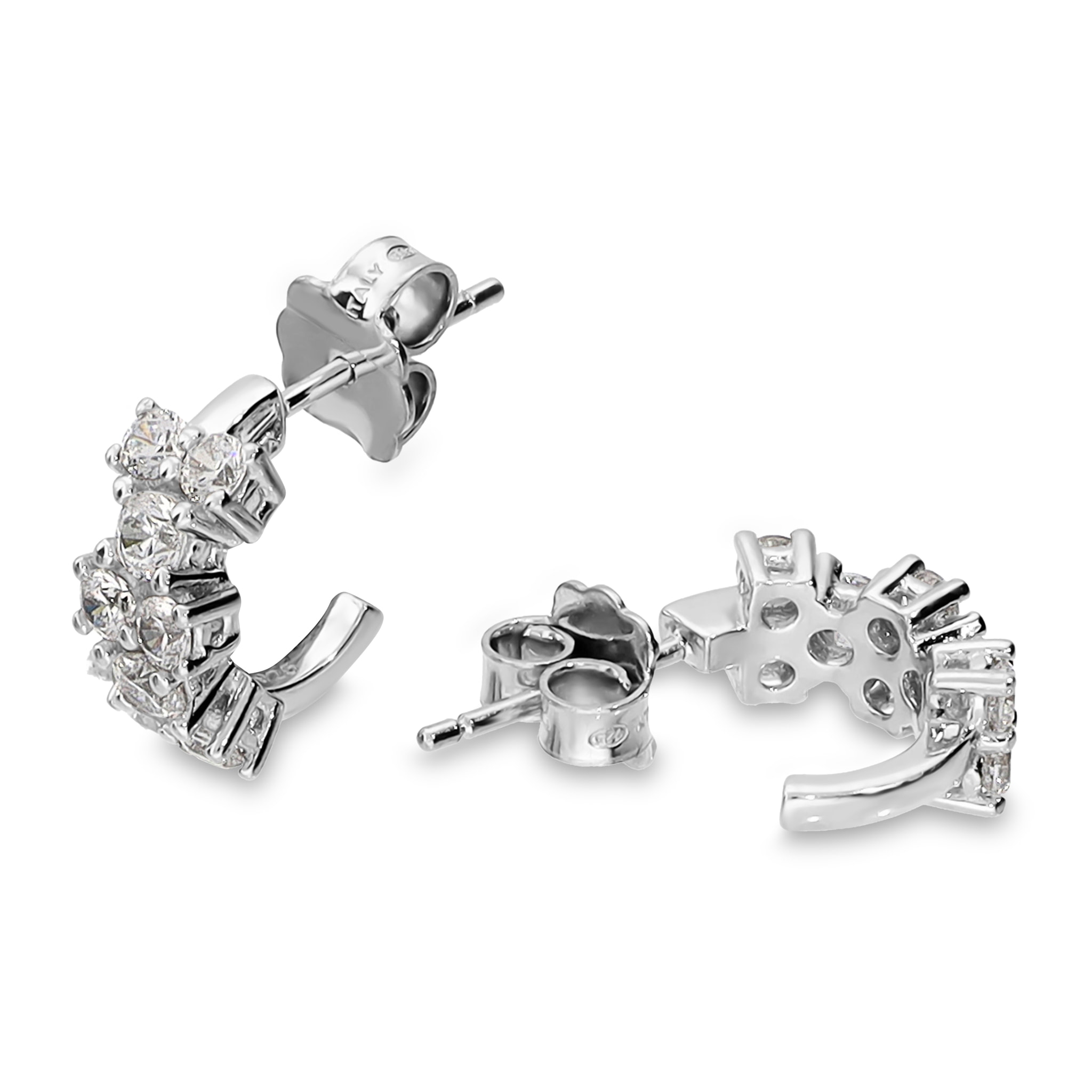 Orecchini a Lobo in Argento 925 con Punti Luce in Cubic Zirconia