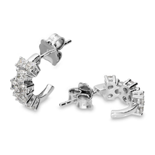 Orecchini a Lobo in Argento 925 con Punti Luce in Cubic Zirconia